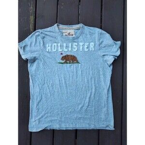 Hollister Y2K men's gray embroidered shirt size xl 2000s with brown bear logo